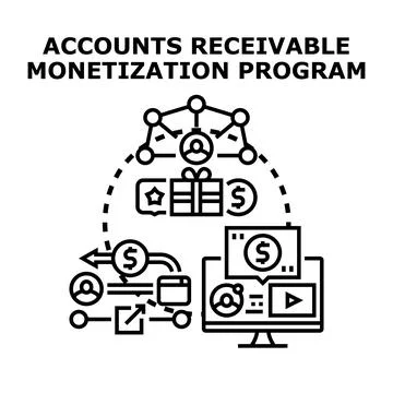 Accounts receivable monetization program concept vector icon Stock Illustration