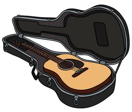 Accoustic guitar in a case Stock Illustration