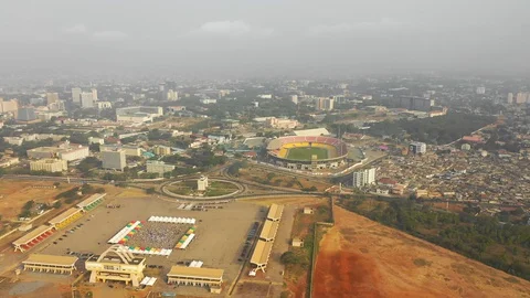 Accra Independance square, drone view, orbital movement. Stock-Footage 127641311