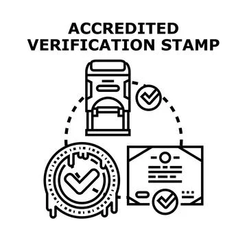 Accredited verification stamp concept for quality approval Stock Illustration