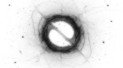 Accretion disk with dark matter and energy black and white Stock Illustration