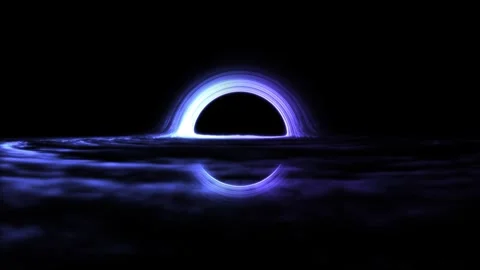 Accretion disk orbiting black hole in deep space VFX Loop Видео 333626347