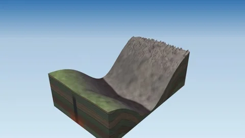 Accretionary wedge thrust stack subduction Stock Footage 342596308