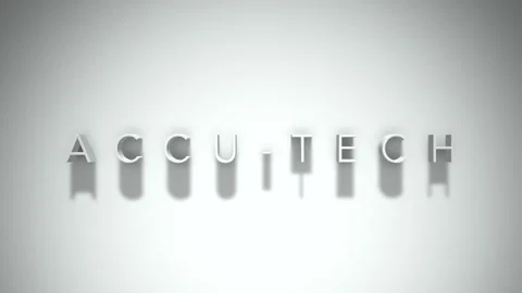Accu tech 3D title animation with shadows on a white background Stock Footage 297514653