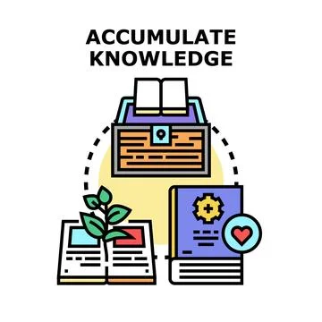 Accumulating knowledge and educational development vector concept Stock Illustration