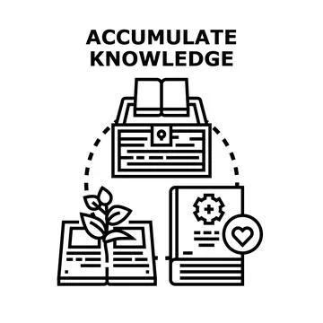 Accumulating knowledge and educational development vector concept Stock Illustration