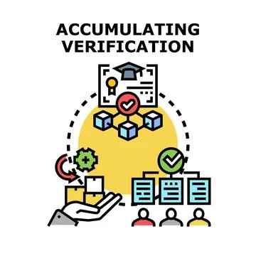 Accumulating verification process for business certification イラスト素材