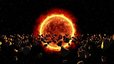 Accumulation of dormant asteroids next to the Sun Stock-Footage 76994936