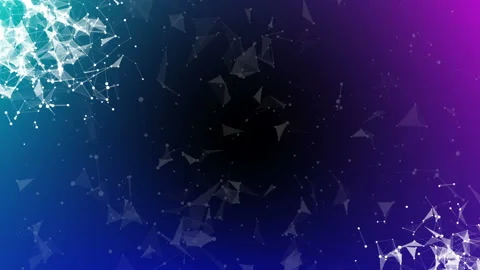 The accumulation of interacting particles in the corners of the screen. plexus Stock Footage 89074201