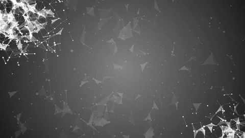 The accumulation of interacting particles in the corners of the screen. plexus Stock Footage 89075130