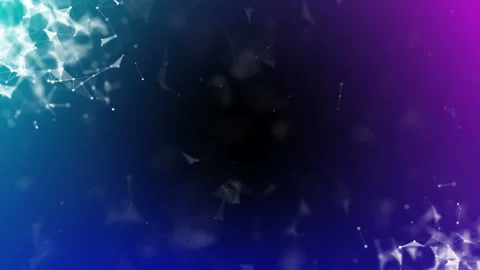 The accumulation of interacting particles in the corners of the screen. plexus Stock Footage 89076194