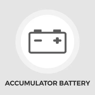 Accumulator Battery Flat Icon Stock Illustration