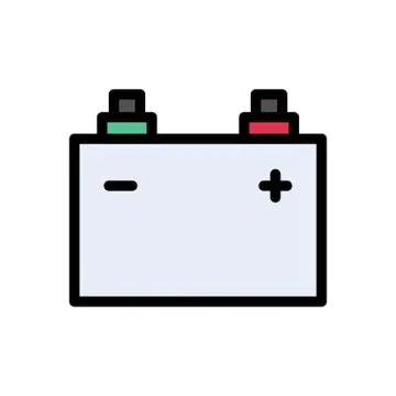 Accumulator flat color icon Stock Illustration