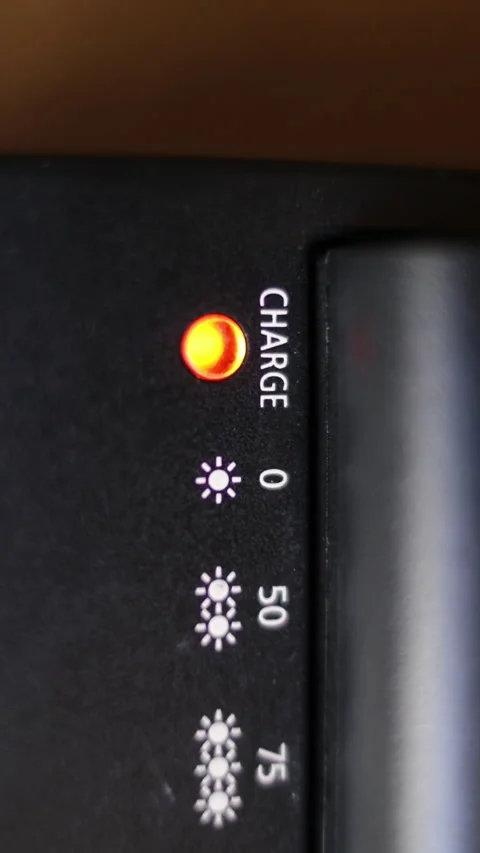 The accumulators charging battery indicator. Charging level lamp light up Stock Footage 271581170