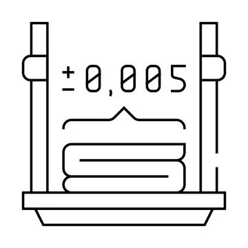 Accuracy of 3d printing line icon vector illustration Stock Illustration