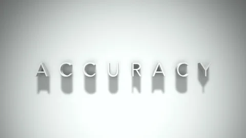 Accuracy 3D title animation with shadows on a white background Stock Footage 296531710