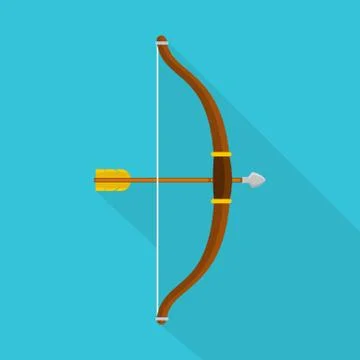 Accuracy bow icon, flat style Stock Illustration