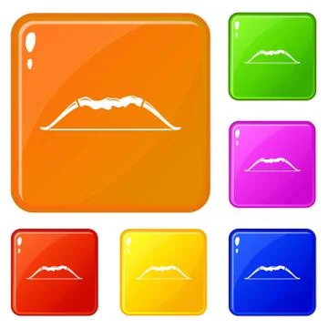 Accuracy bow icons set vector color Illustrazione stock