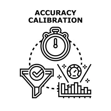Accuracy calibration concept measuring quality data filtering Stock Illustration