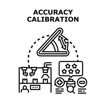Accuracy calibration concept for quality control and precision measurement Stock Illustration