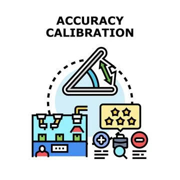 Accuracy calibration concept for quality control and precision measurement Stock Illustration