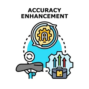 Accuracy enhancement concept for business development progress Stock Illustration