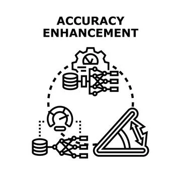 Accuracy enhancement process optimizing data machine learning Stock Illustration