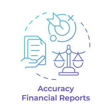 Accuracy financial reports blue gradient concept icon Stock Illustration