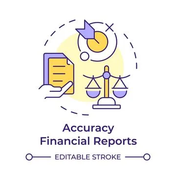Accuracy financial reports multi color concept icon Stock Illustration