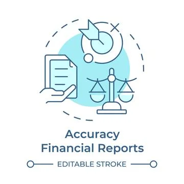 Accuracy financial reports soft blue concept icon Stock Illustration
