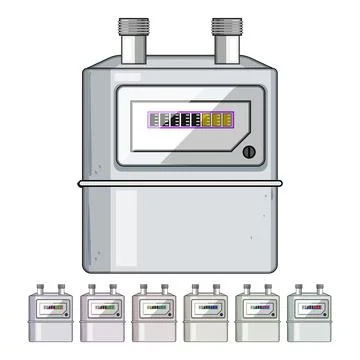 Accuracy gas meter cartoon vector graphic Illustrazione stock