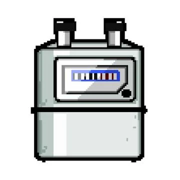 Accuracy gas meter pixel art vector illustration Stock Illustration