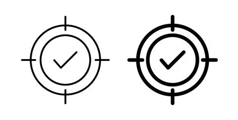 Accuracy icon. Style is flat and line symbol Stock Illustration