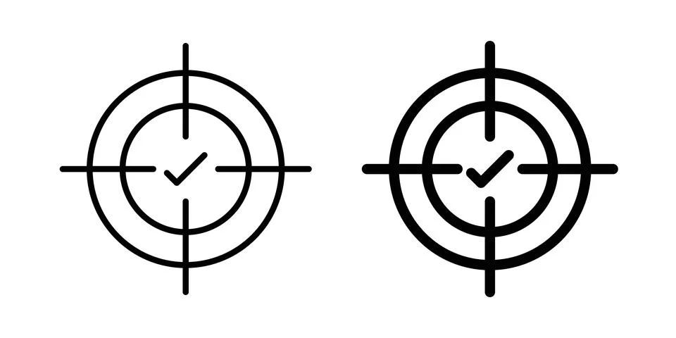 Accuracy icon thin line and clipart style vector set Stock Illustration