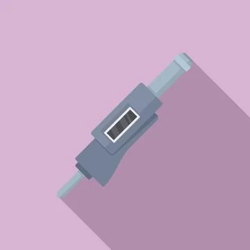 Accuracy micrometer icon flat . Precision caliper Illustrazione stock