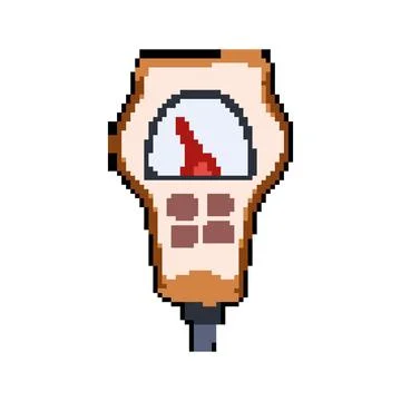Accuracy ph meter pixel art vector illustration Stock Illustration