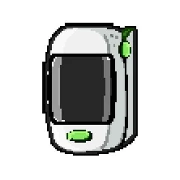 Accuracy pulse oximeter pixel art vector illustration Stock Illustration