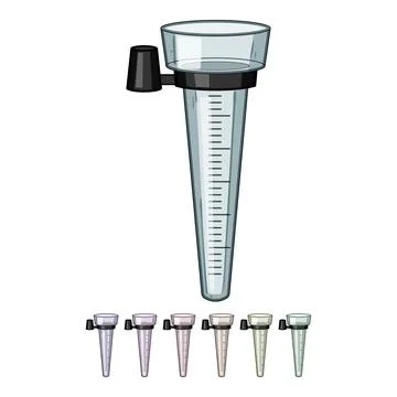 Accuracy rain gauge cartoon vector graphic Stock Illustration