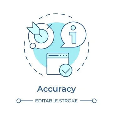 Accuracy soft blue concept icon Stock Illustration