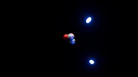 Accurate 3D scientific visualization of a Helium (He) atom model. Stock Footage 337577555