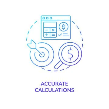 Accurate calculations blue gradient concept icon Illustrazione stock