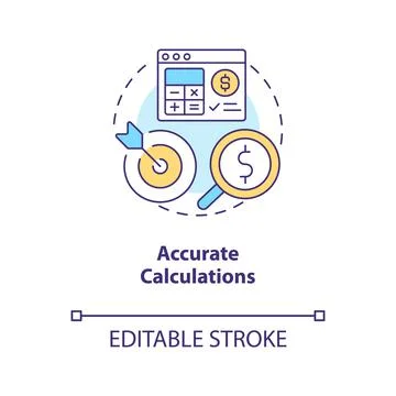 Accurate calculations concept icon Illustrazione stock