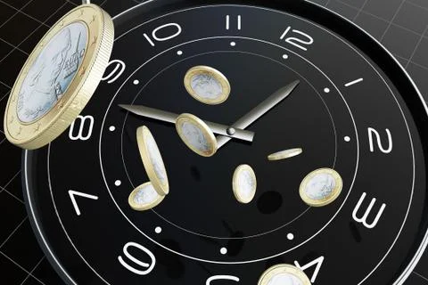 An accurate clock, time and money, accumulation of wealth Stock Illustration
