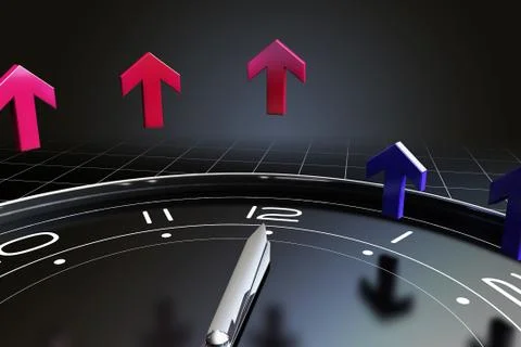 An accurate clock, time and money, accumulation of wealth Stock Illustration