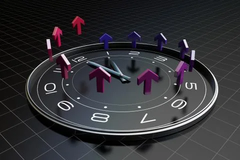 An accurate clock, time and money, accumulation of wealth Stock Illustration