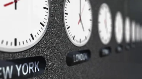Accurate Clocks with Different Time Zones All Around the World Vidéo 84745646