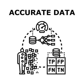 Accurate data evaluating machine learning performance Ilustração Stock