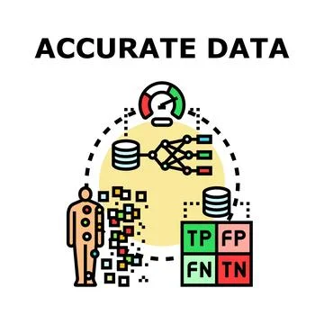 Accurate data evaluating machine learning performance Stock-Illustration