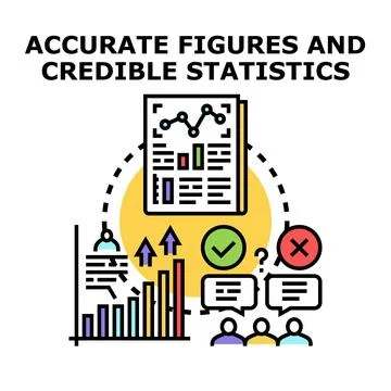 Accurate figures and credible statistics concept analyzing data Stock Illustration