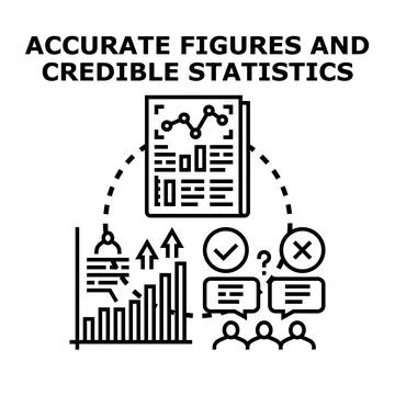 Accurate figures and credible statistics concept analyzing data Stock Illustration